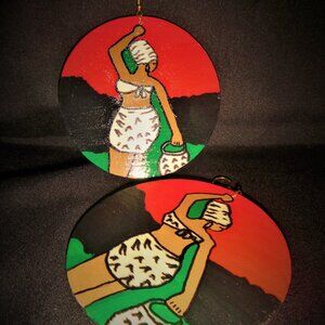Afrocentric Earrings / Handcrafted Earrings / Wooden Earrings